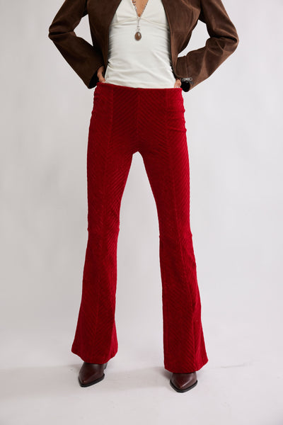 PENNY PULL ON VELVET PANT in SALSA