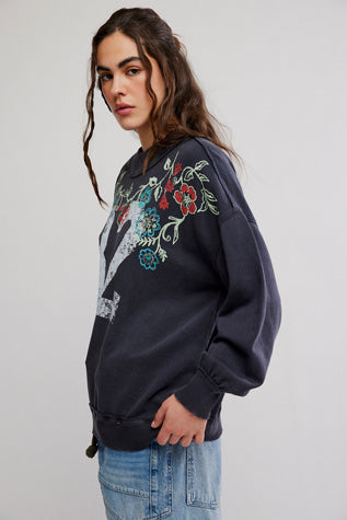 Palm Spring Turtleneck Graphic Pullover