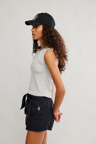 Love My Twist Muscle Tank in White Heather Grey