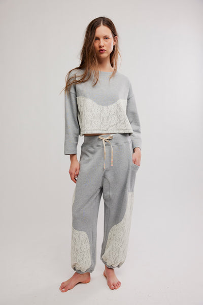 Sunday Best Lace-Trim Pajama Lounge Set