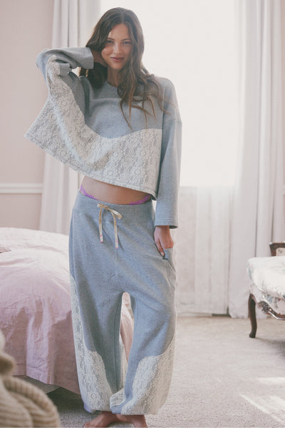 Sunday Best Lace-Trim Pajama Lounge Set