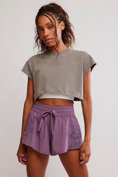 Hot Shot Cropped Tee in PEWTER