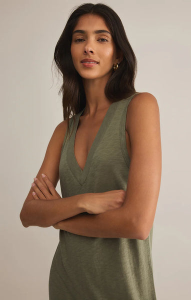 COASTLINE MIDI DRESS ~~ AVOCADO