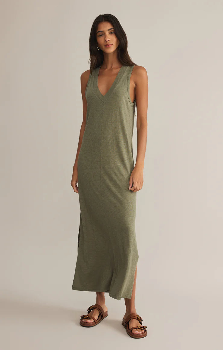 COASTLINE MIDI DRESS ~~ AVOCADO