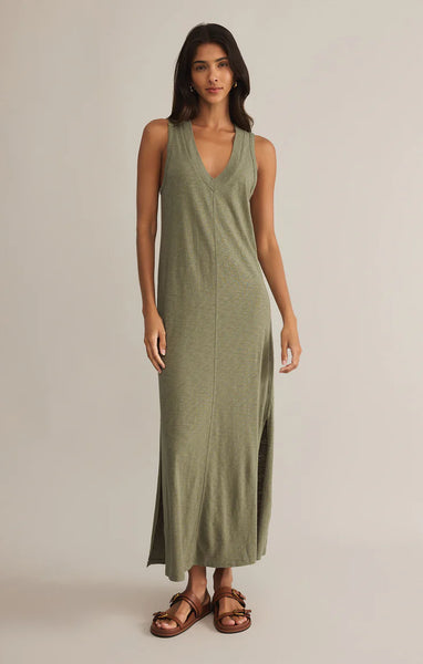 COASTLINE MIDI DRESS ~~ AVOCADO