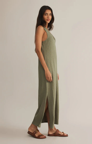 COASTLINE MIDI DRESS ~~ AVOCADO