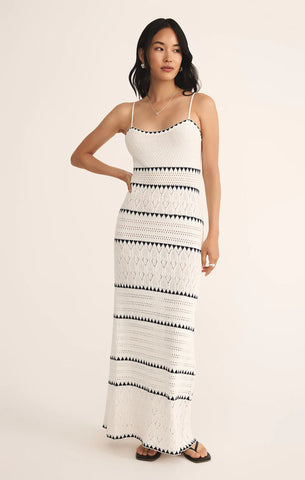 CATAMARAN CROCHET STRIPED MAXI DRESS