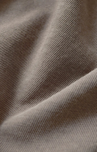 KALANI JERSEY DENIM MINI DRESS IN PERFECTLY TAUPE