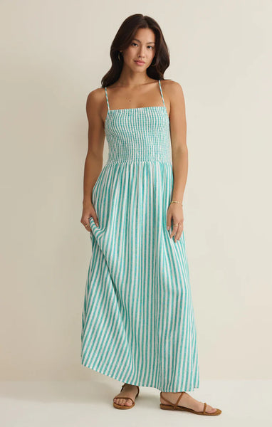 BAYSIDE STRIPE LINEN MAXI DRESS