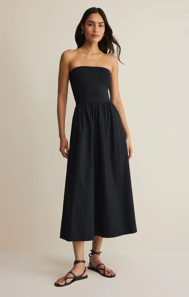SUNSOUGHT STRAPLESS MIDI DRESS