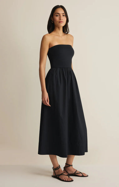 SUNSOUGHT STRAPLESS MIDI DRESS