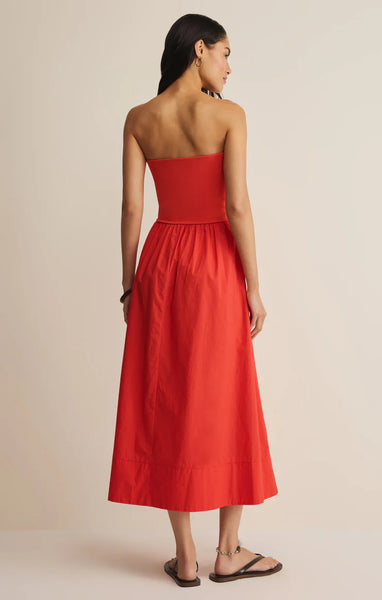 SUNSOUGHT STRAPLESS MIDI DRESS in LYCHEE~~SIZE XS & S LEFT~~FINAL SALE