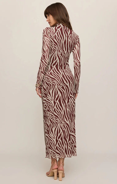 SEVILLA ZEBRA MESH MIDI DRESS