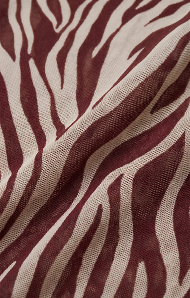 SEVILLA ZEBRA MESH MIDI DRESS