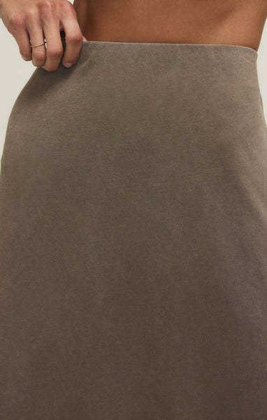GAIL MIDI SKIRT in PERFECTLY TAUPE