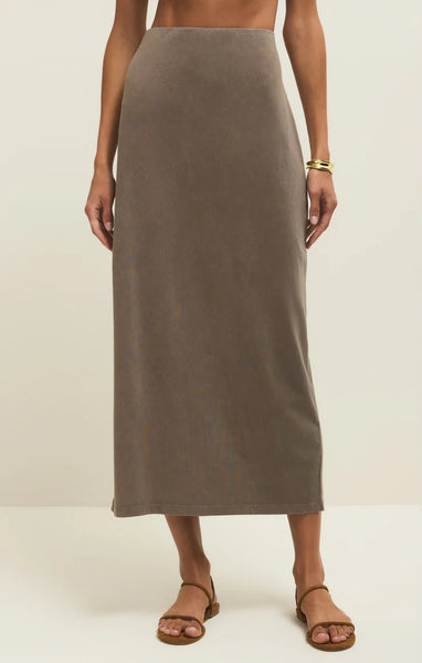 GAIL MIDI SKIRT in PERFECTLY TAUPE