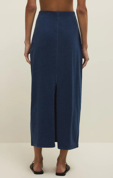 GAIL MIDI SKIRT in INDIGO