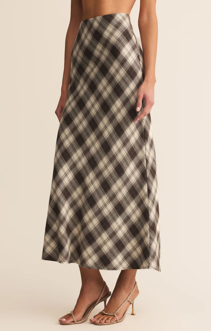 EUROPA PLAID MIDI SKIRT