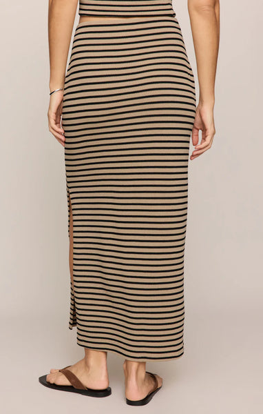 AINSLIE STRIPE MIDI SKIRT in ECLIPSE STRIPE