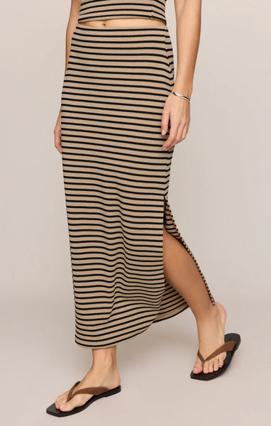 AINSLIE STRIPE MIDI SKIRT in ECLIPSE STRIPE