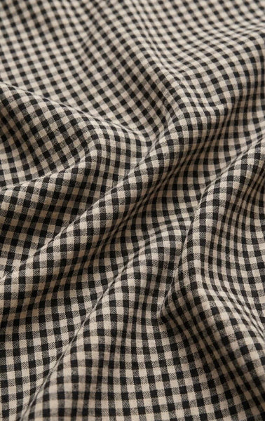 MERIT CROPPED GINGHAM LINEN TOP