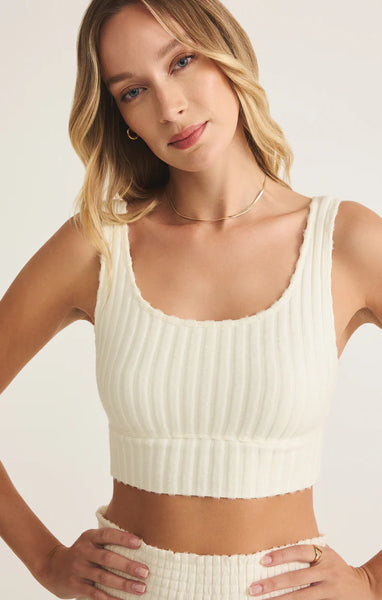 ZOE SILKY RIB TANK BRA~~SIZE SMALL LEFT