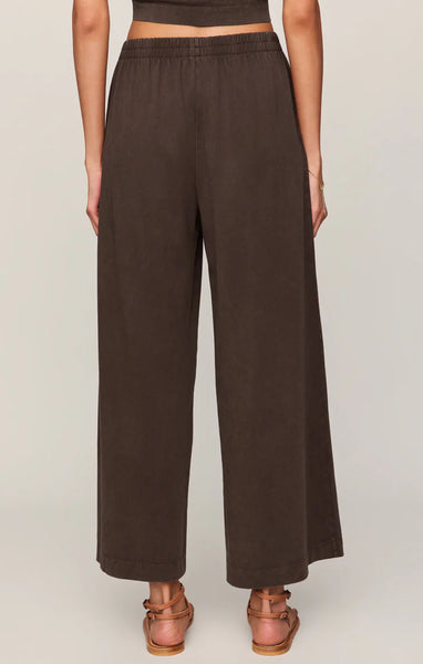 SCOUT JERSEY CROP FLARE PANT in DARK CHOCOLATE