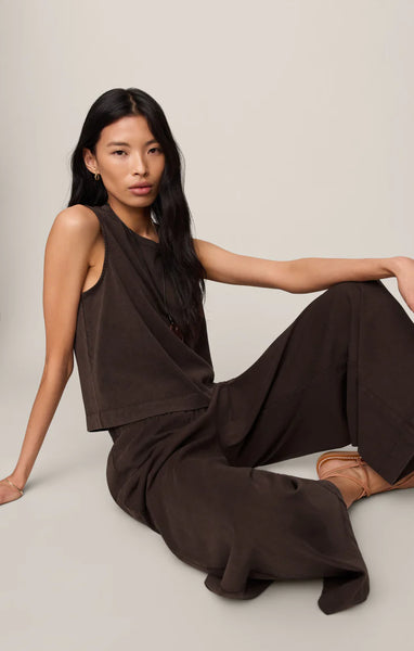 SCOUT JERSEY CROP FLARE PANT in DARK CHOCOLATE