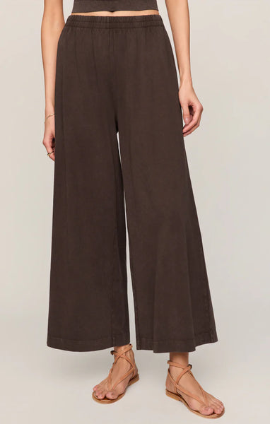 SCOUT JERSEY CROP FLARE PANT in DARK CHOCOLATE