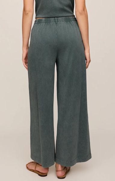 SCOUT JERSEY CROP FLARE PANT in EMERALD COVE