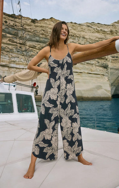 FLARED ASHA FLORAL JUMPSUIT