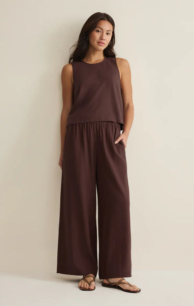 SLOANE LINEN CROPPED TANK