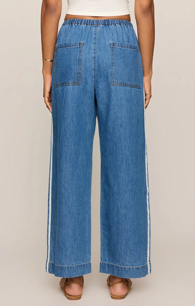 SIDELINES ANKLE DENIM TRACK PANT