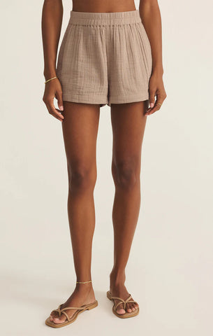 BEACON AIRY GAUZE SHORT in ICED COFFEE~~SIZE XS LEFT~~FINAL SALE