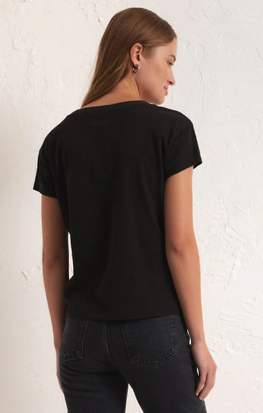 MODERN V-NECK TEE in BLACK