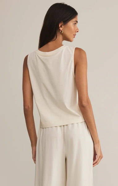 SLOANE V-NECK TOP in SEA SALT