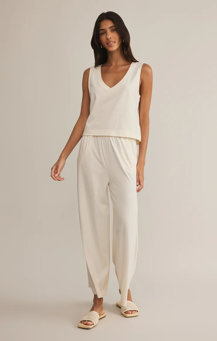 SLOANE V-NECK TOP in SEA SALT