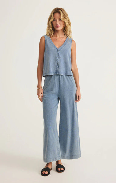 SOLACE V-NECK JERSEY DENIM TANK