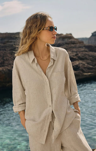ALFIE LINEN BUTTON UP