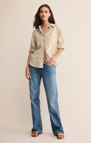 ALFIE LINEN BUTTON UP