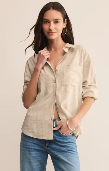 ALFIE LINEN BUTTON UP