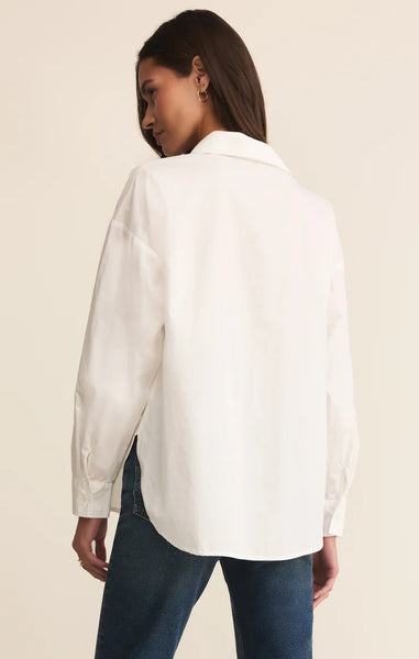 ELEVATED POPLIN BUTTON UP