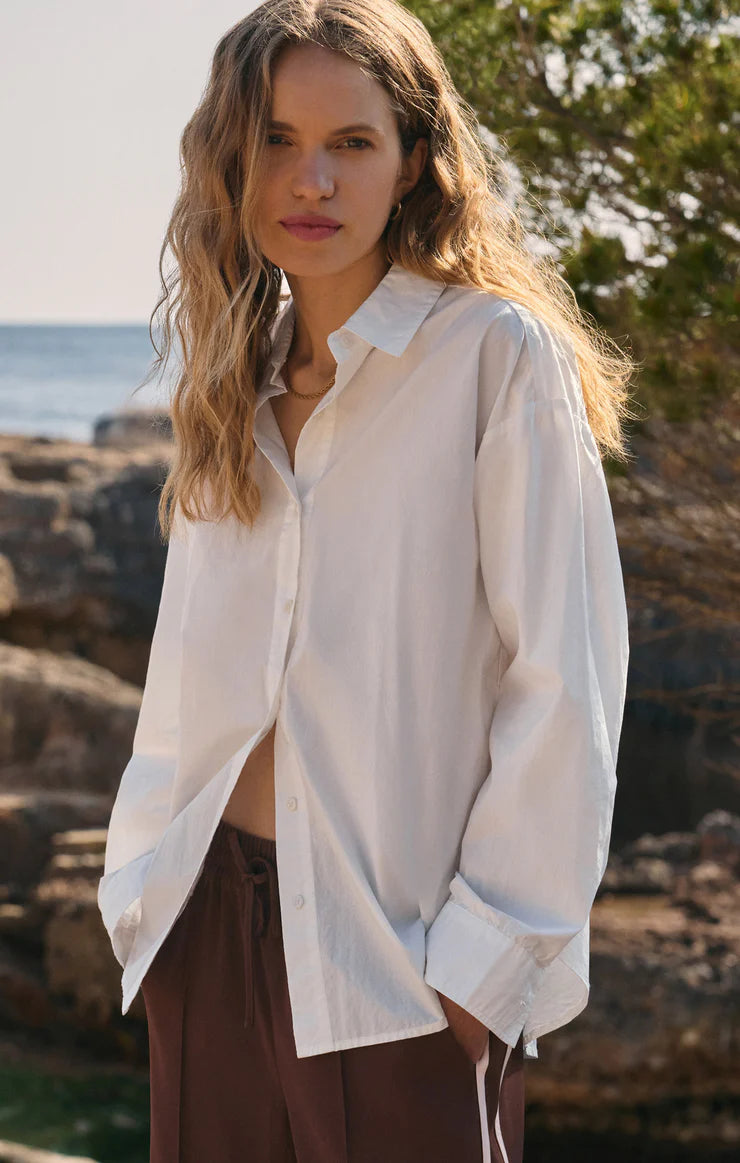 ELEVATED POPLIN BUTTON UP