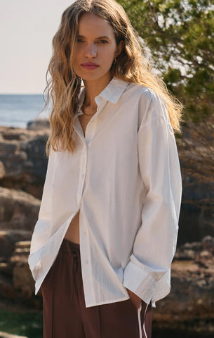 ELEVATED POPLIN BUTTON UP