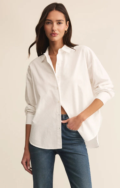 ELEVATED POPLIN BUTTON UP