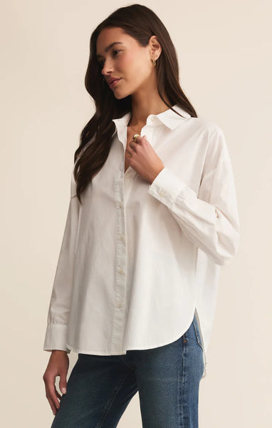 ELEVATED POPLIN BUTTON UP