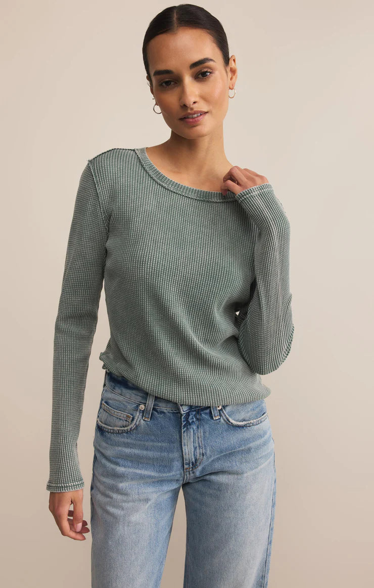 ARLET MINI THERMAL TOP in HUNTER GREEN