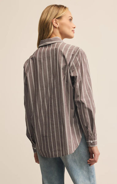 SEAPORT STRIPED POPLIN BUTTON UP