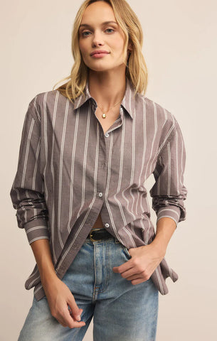 SEAPORT STRIPED POPLIN BUTTON UP