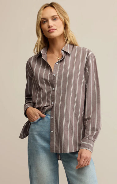SEAPORT STRIPED POPLIN BUTTON UP